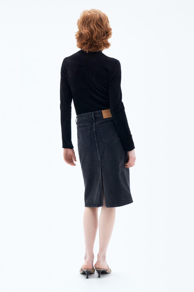 Jupe Midi En Denim Charcoal Black Filippa K Femme Jupes & Shorts - 2