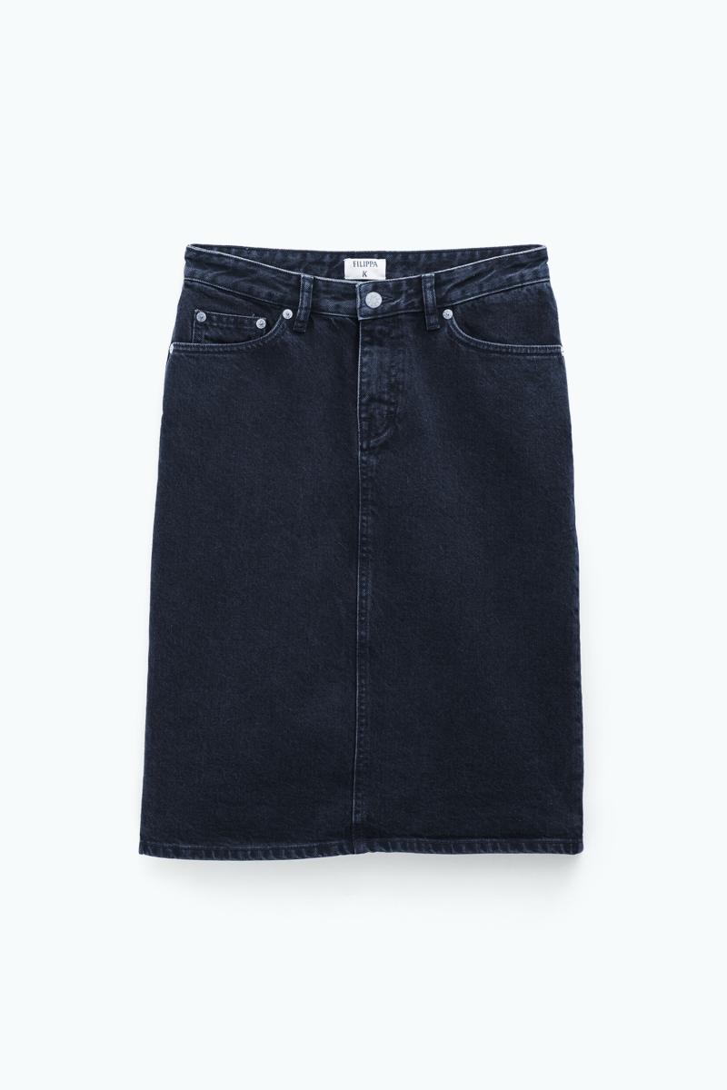 Jupe Midi En Denim Charcoal Black Filippa K Femme Jupes & Shorts - 4