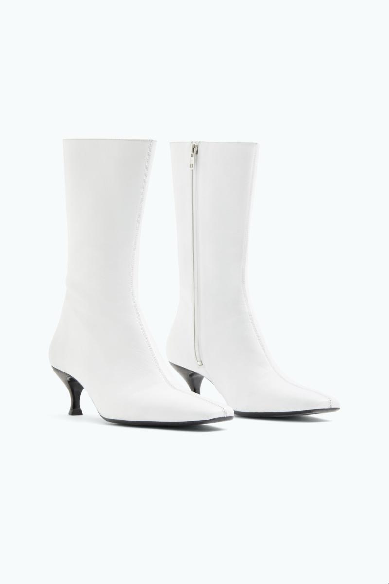 Chaussures Filippa K White Bottines À Bout Carré Femme - 2