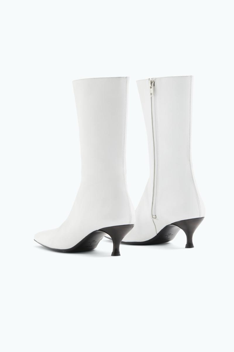 Chaussures Filippa K White Bottines À Bout Carré Femme - 4