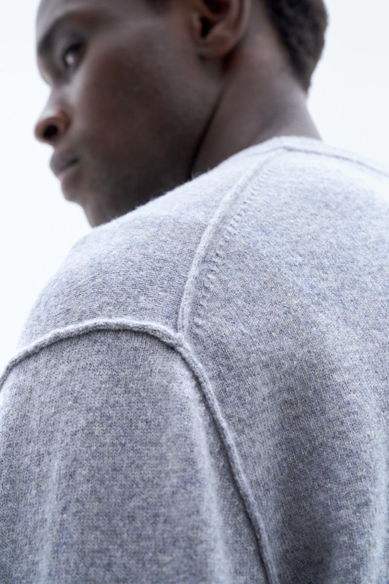 93 Inside-Out Sweater Filippa K Homme Maille Mid Grey Melange - 1