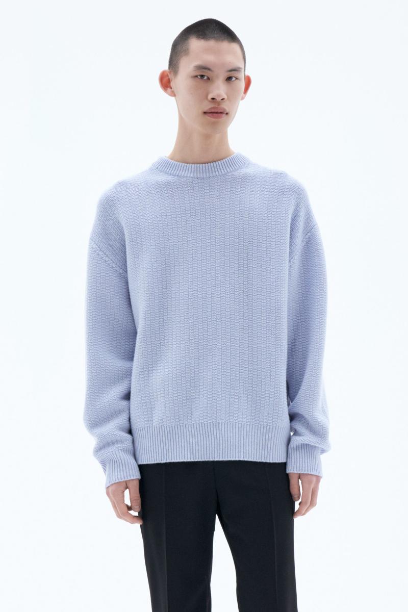 Homme Ice Blue Maille Pull Structuré Filippa K