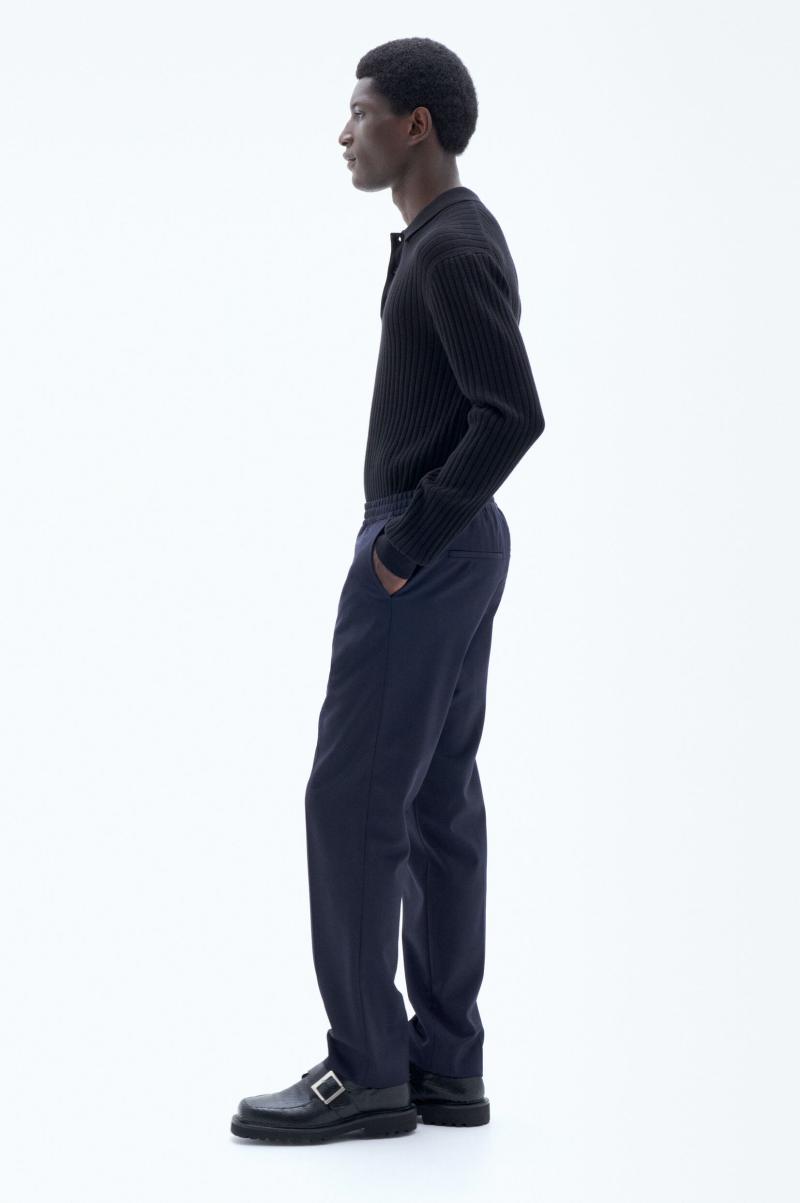 Relaxed Wool Trousers Pantalons Navy Homme Filippa K - 1