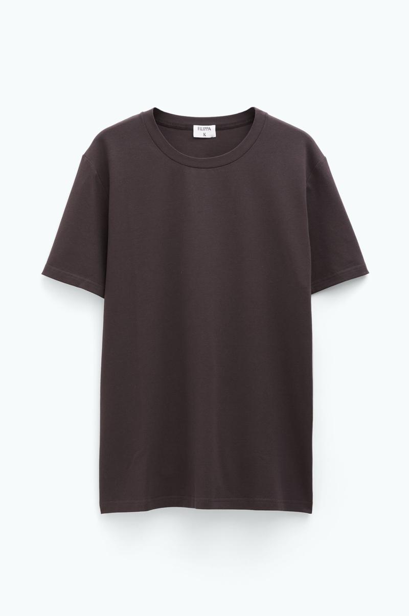T-Shirts Homme Dark Chocolate T-Shirt En Coton Stretch Filippa K - 4
