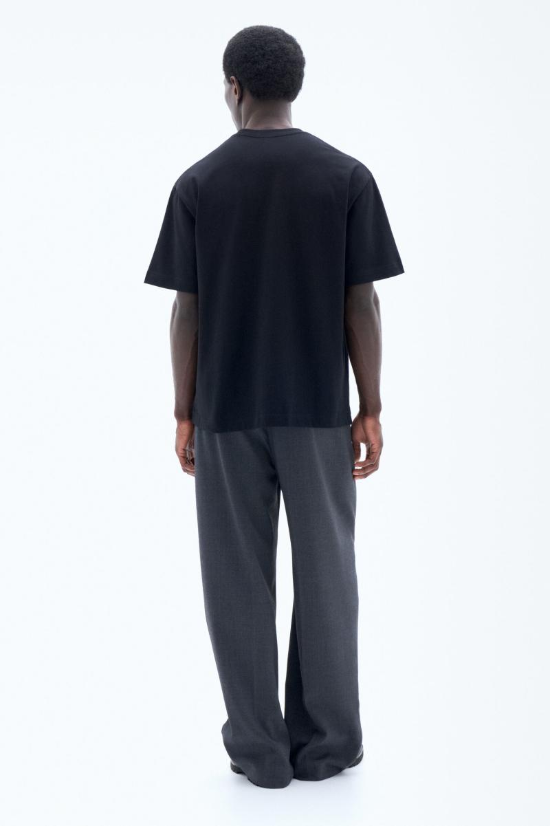 Filippa K Homme Black T-Shirt Ample À Encolure Ras-Du-Cou T-Shirts - 2