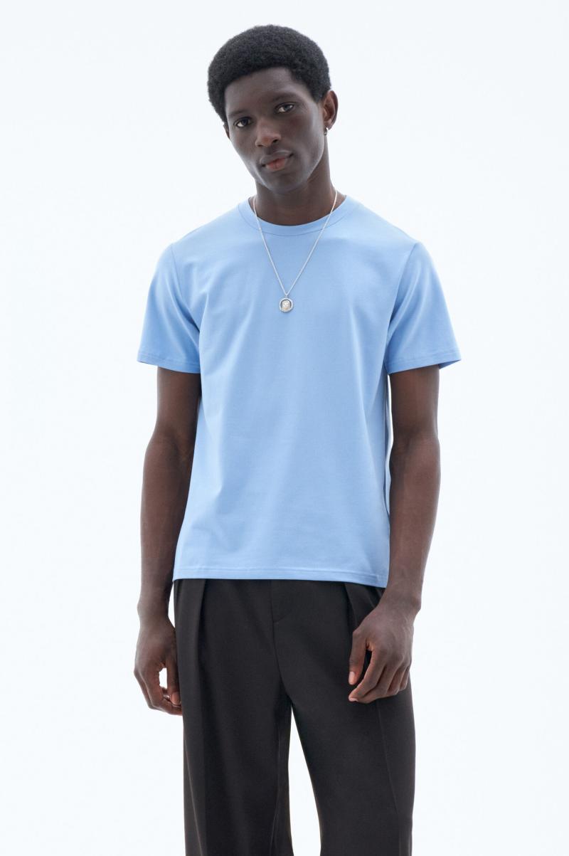 Filippa K Homme T-Shirt En Coton Stretch Turquoise T-Shirts