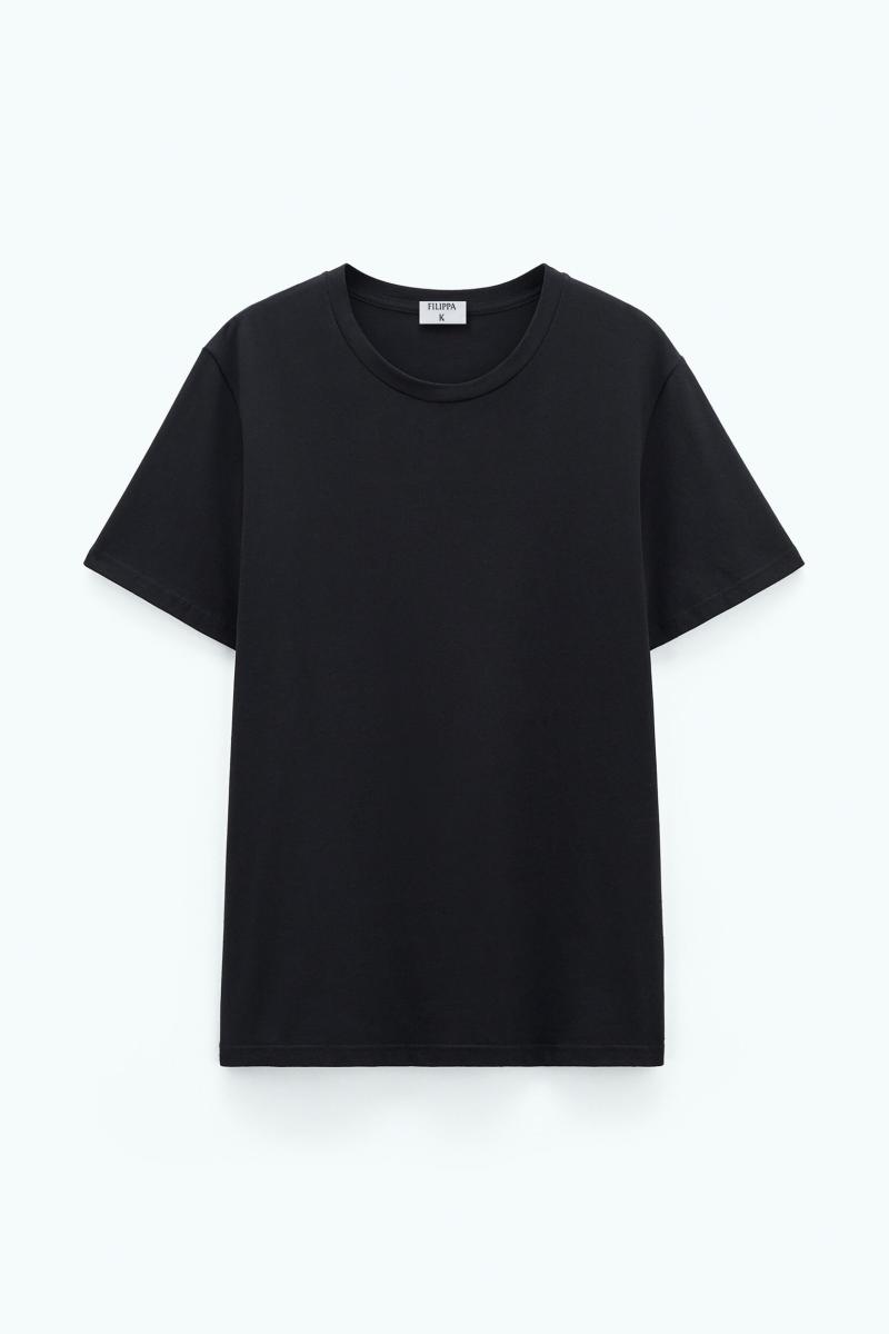 T-Shirt En Coton Stretch Filippa K Black T-Shirts Homme - 3