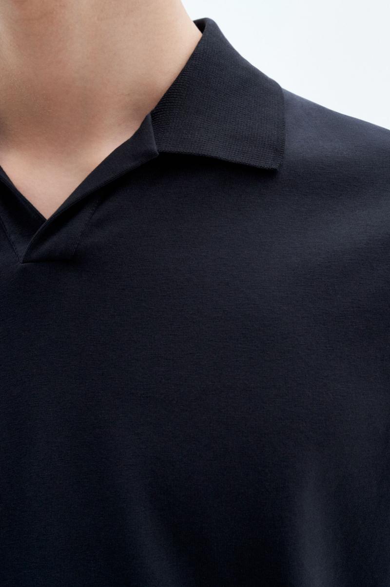 Homme Black Stretch Cotton Polo T-Shirt T-Shirts Filippa K - 1
