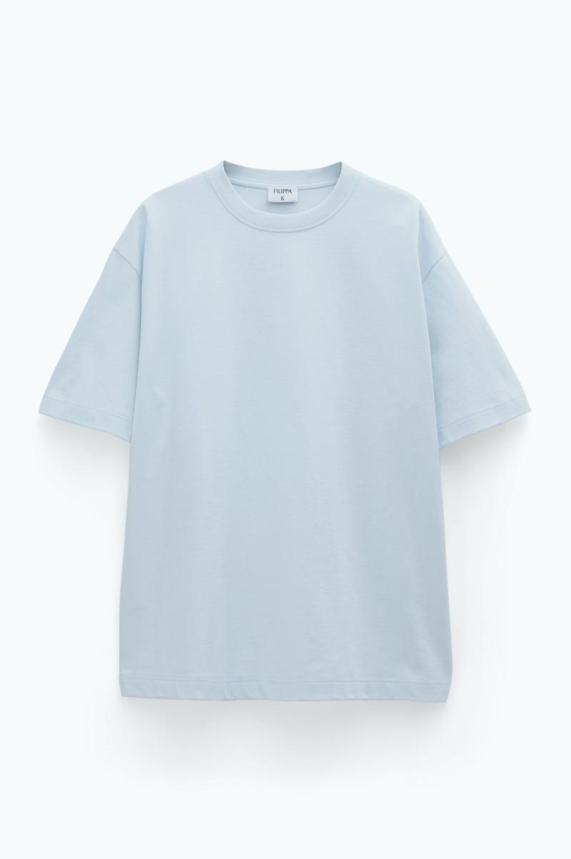 Ice Blue T-Shirts Filippa K Homme T-Shirt Ample À Encolure Ras Du Cou - 3