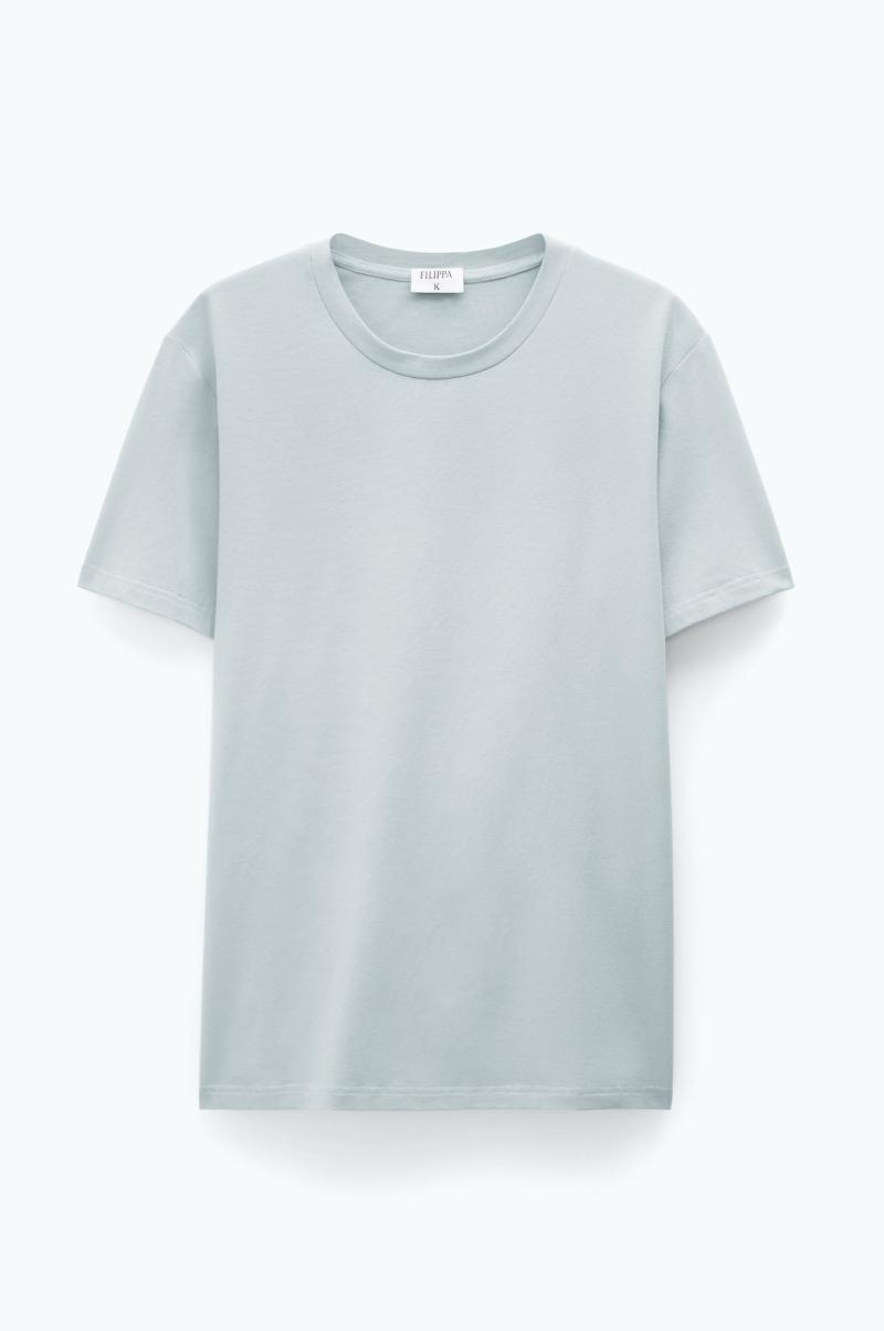 Filippa K Stretch Cotton Tee T-Shirts Homme Green Grey - 3