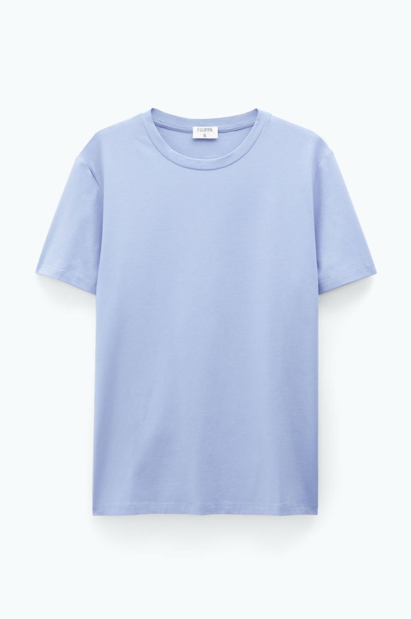 Filippa K Homme Stretch Cotton Tee Faded Blue T-Shirts - 3