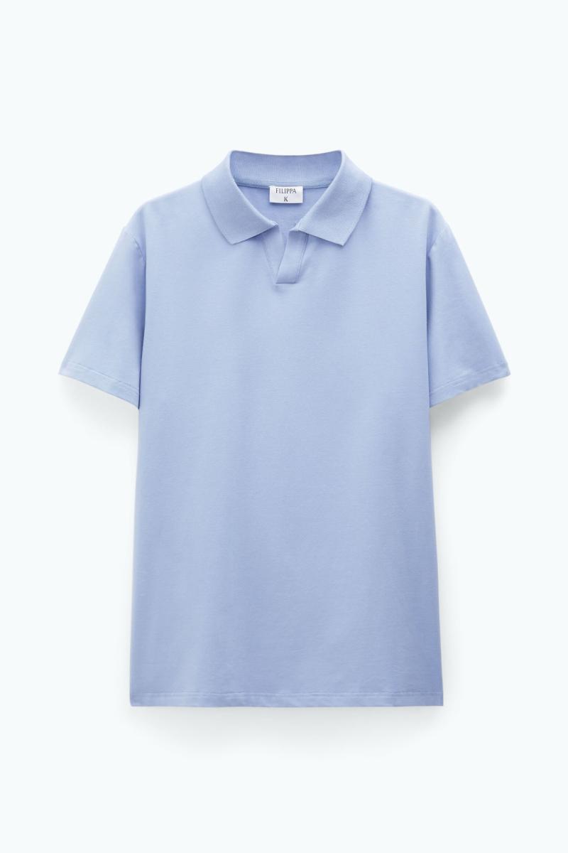 Homme Faded Blue Stretch Cotton Polo T-Shirt T-Shirts Filippa K - 3
