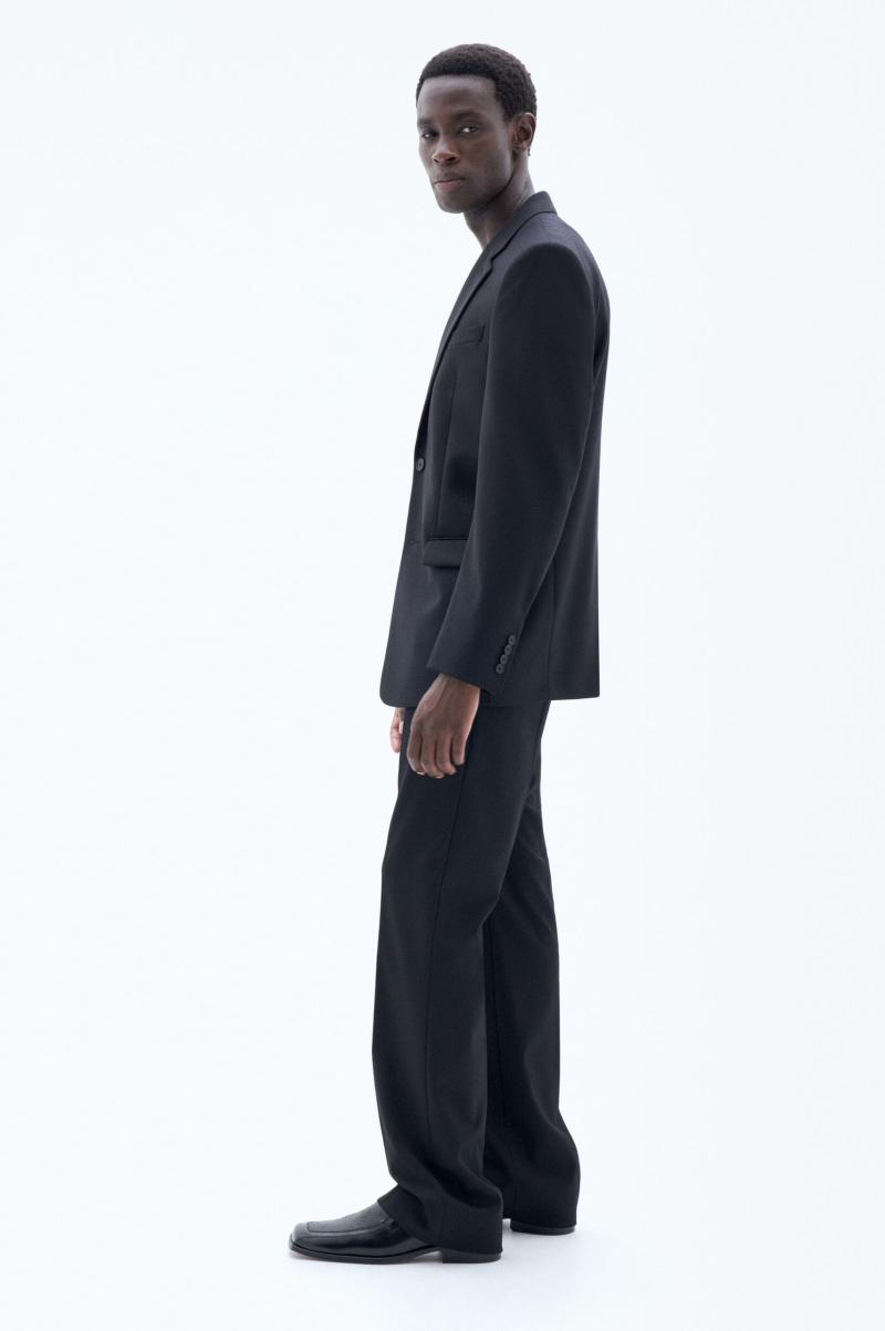 Black Homme Blazer Classique En Laine Vestes De Costume Filippa K - 3