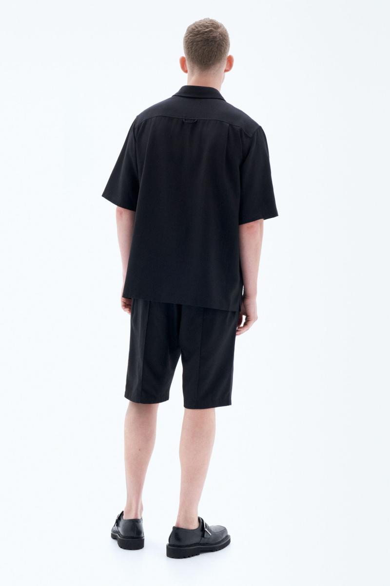 Black Chemises Homme Re:sourced Crepe Shirt Filippa K - 3