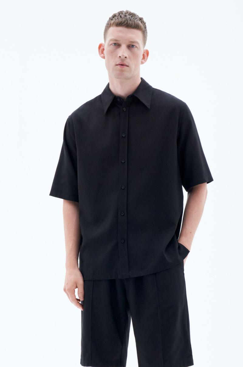 Black Chemises Homme Re:sourced Crepe Shirt Filippa K
