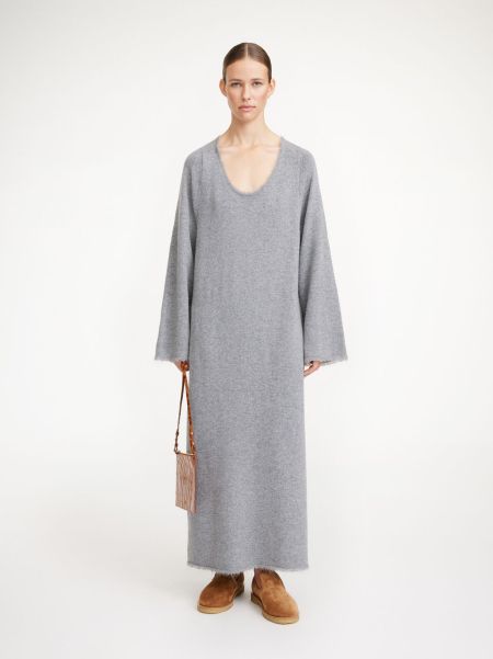 Robe Longue Lovella Robes By Malene Birger Prix Promotionnel Grey Melange Femme