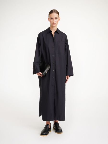 Robe En Coton Bio Perros Black Femme By Malene Birger Robes Qualité Optimale