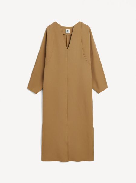 Robe Longue Estel Femme By Malene Birger Prix Discount Elmwood Beige Robes