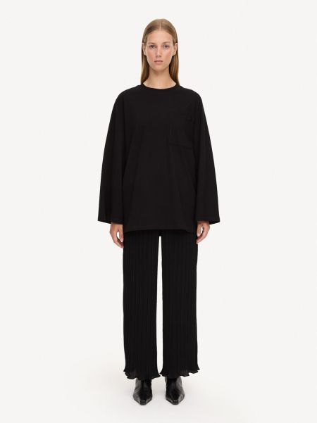 Black Femme By Malene Birger T-Shirts Et Sweats Top À Manches Longues Oversize Fayeh Prix D'ami