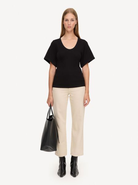 T-Shirt Lunai By Malene Birger Black T-Shirts Et Sweats Femme Exceptionnel