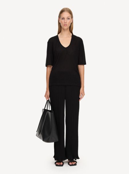 Black T-Shirts Et Sweats Femme Supérieur By Malene Birger T-Shirt Amaringa