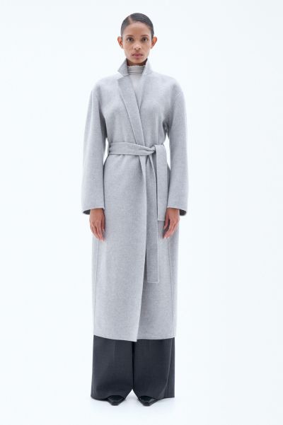 Filippa K Light Grey Melange Vestes Et Manteaux Femme Alexa Coat