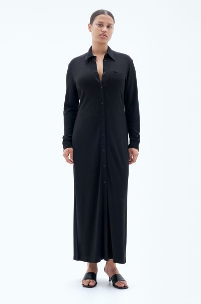 Femme Black Robe Chemise En Jersey Robes Filippa K