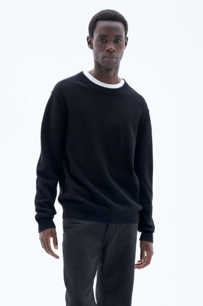 93 Inside-Out Sweater Black Maille Filippa K Homme