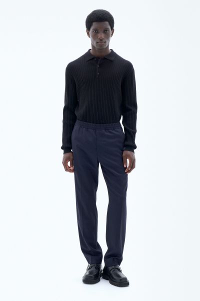 Relaxed Wool Trousers Pantalons Navy Homme Filippa K