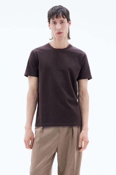 T-Shirts Homme Dark Chocolate T-Shirt En Coton Stretch Filippa K