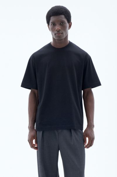 Filippa K Homme Black T-Shirt Ample À Encolure Ras-Du-Cou T-Shirts