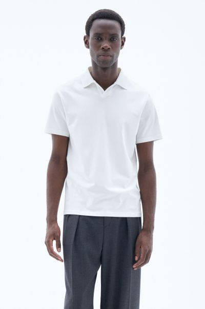 T-Shirts Homme Filippa K Polo Stretch White