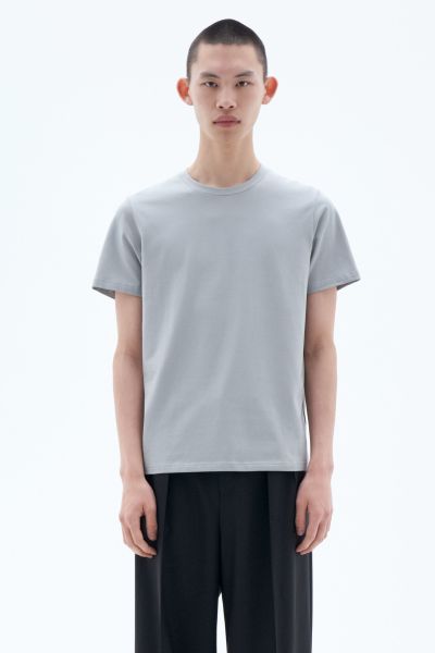 T-Shirt En Coton Stretch Filippa K Feather Grey Homme T-Shirts