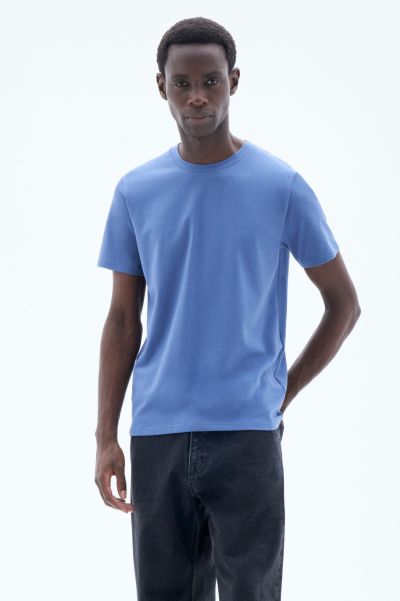 Paris Blue T-Shirts Filippa K Stretch Cotton Tee Homme